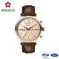 Chronograph Mens Analog Watch with Genuine Leather